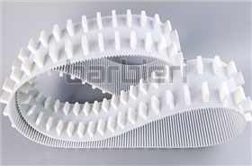 Timing belt with dual rows of cleats