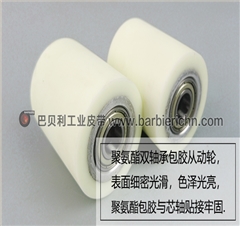 聚氨酯双轴承包胶从动轮 包胶导向轮